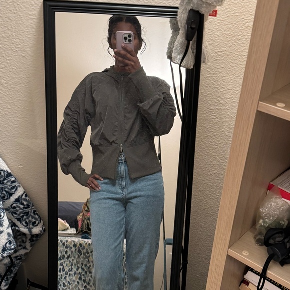 Khaki Army Green Lululemon Bomber Jacket - Picture 2 of 5